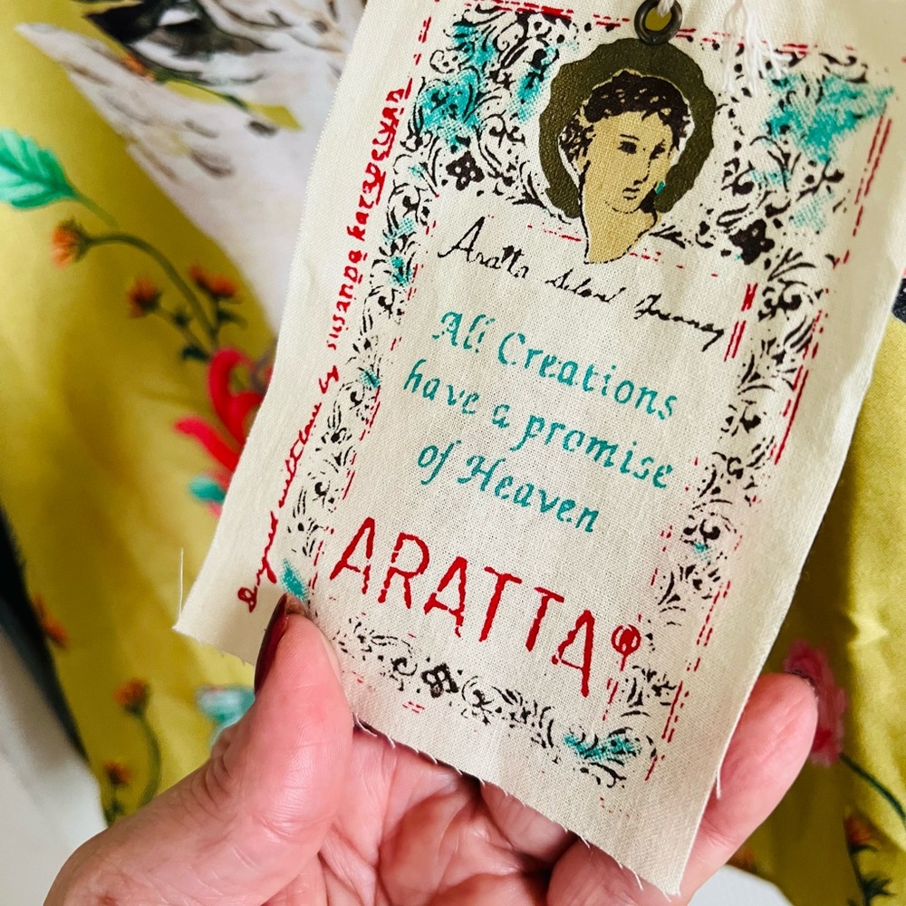Aratta THE LEGEND OF THE CRANE Yellow Reversible Camisole NEW - Picture 9 of 10
